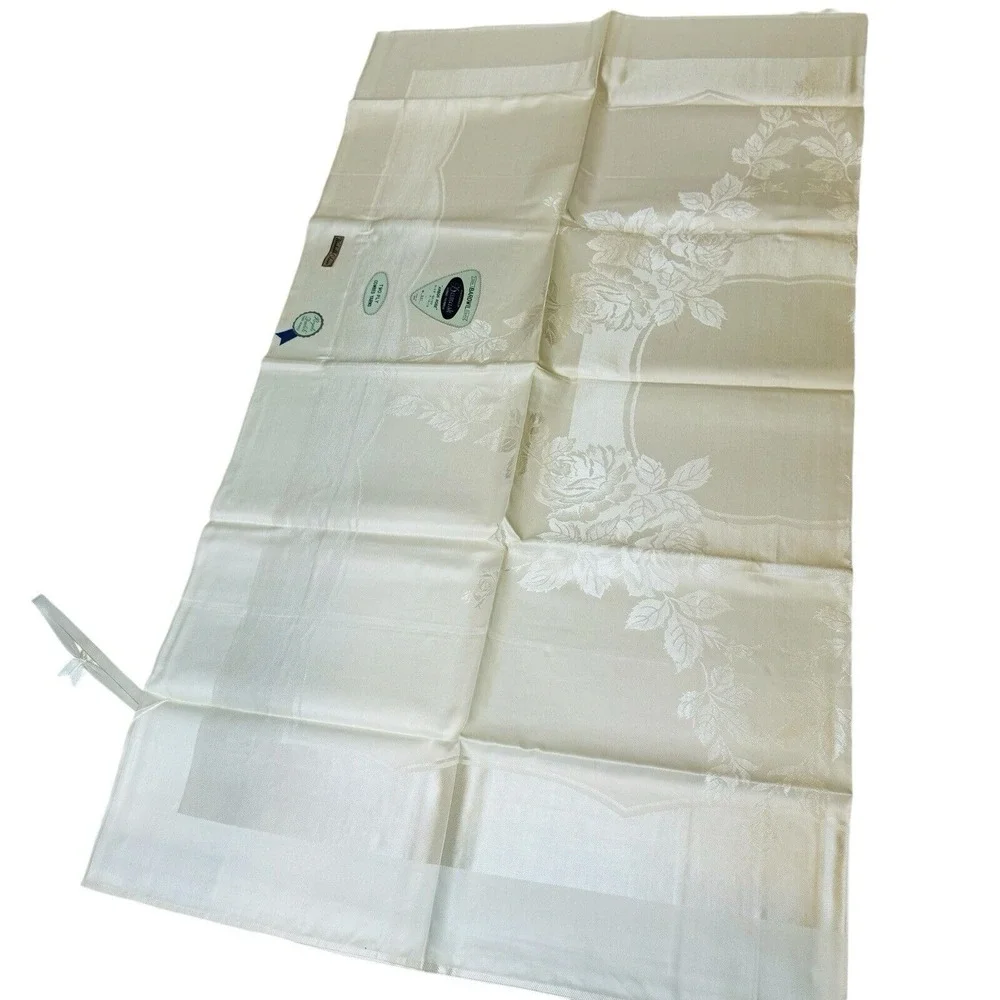 Bardwil Damask Tablecloth Arbor Rose Hand Hemmed Napkins‎ Set Japan 52x52
